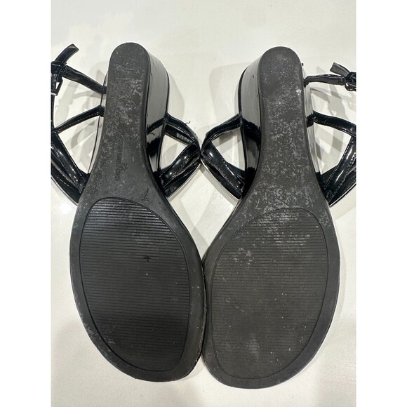 Montego Bay Club Silver Slingback Thongs Sandals Flip Flops Flats Wedges Sz 7 - Picture 3 of 8